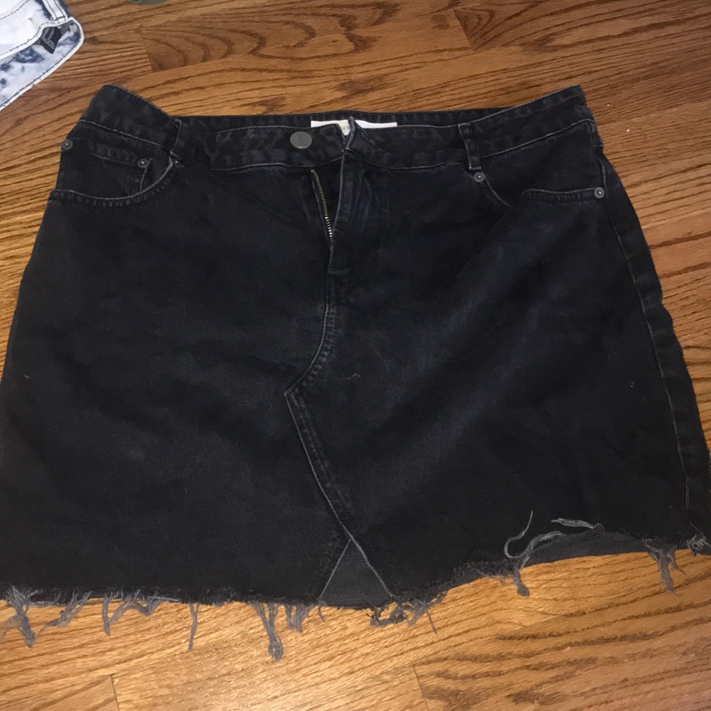 Asos black denim skirt with keyhole front
